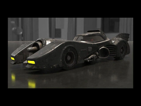 Batmobile 1989 High-Quality PBR Subdiv Renderable 3D Model