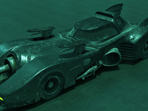 Batmobile 1989 High-Quality PBR Subdiv Renderable 3D Модель
