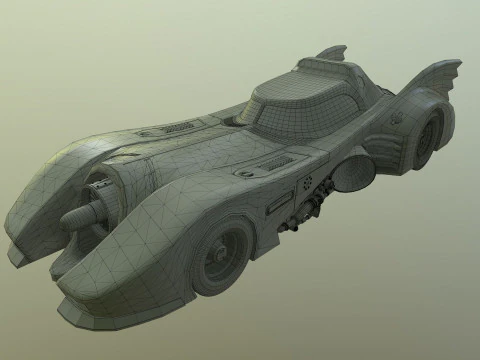 Batmobile 1989 High-Quality PBR Subdiv Renderable 3D Model