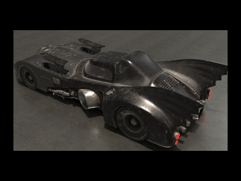 Batmobile 1989 High-Quality PBR Subdiv Renderable 3D Модель