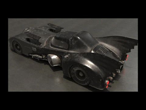 Batmobile 1989 High-Quality PBR Subdiv Renderable 3D Model