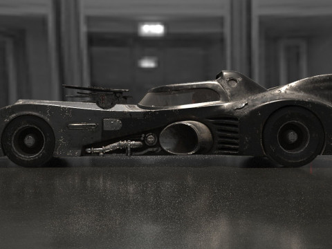 Batmobile 1989 High-Quality PBR Subdiv Renderable 3D Модель