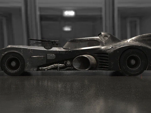Batmobile 1989 High-Quality PBR Subdiv Renderable 3D Model