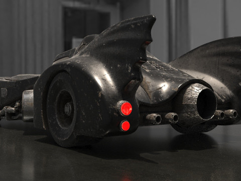 Batmobile 1989 High-Quality PBR Subdiv Renderable 3D Модель