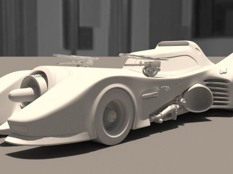 Batmobile 1989 High-Quality PBR Subdiv Renderable 3D Модель