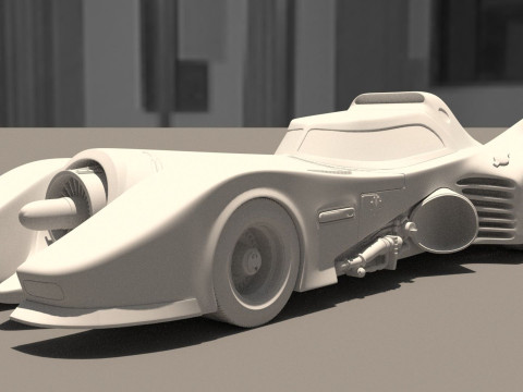Batmobile 1989 High-Quality PBR Subdiv Renderable 3D Модель