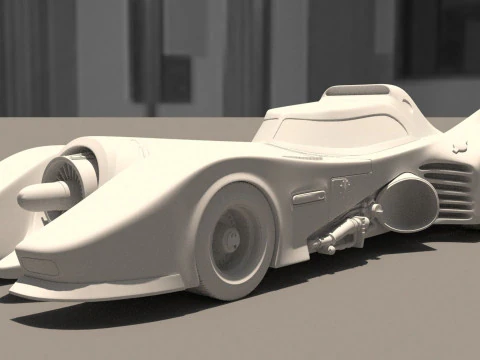 Batmobile 1989 High-Quality PBR Subdiv Renderable 3D Model
