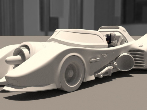 Batmobile 1989 High-Quality PBR Subdiv Renderable 3D Модель