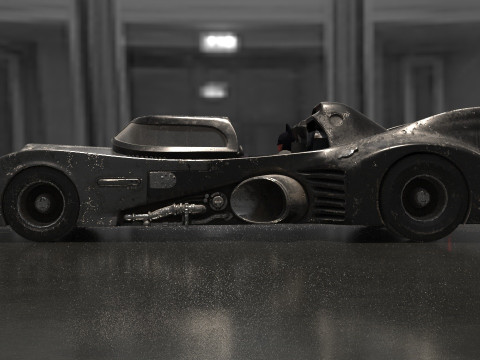 Batmobile 1989 High-Quality PBR Subdiv Renderable 3D Модель