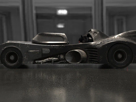 Batmobile 1989 High-Quality PBR Subdiv Renderable 3D Model