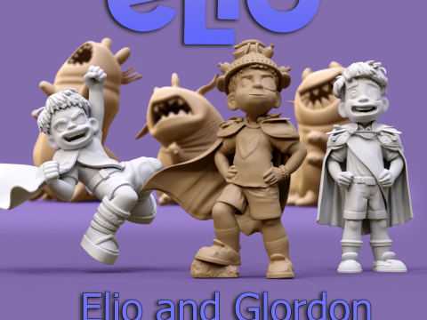 Elio and Glordon three poses Printable 3D Print Model