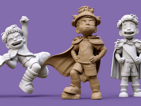 Elio and Glordon three poses Printable 3D-printmodel