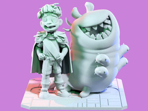 Elio and Glordon three poses Printable 3D-printmodel