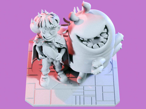 Elio and Glordon three poses Printable 3D-printmodel