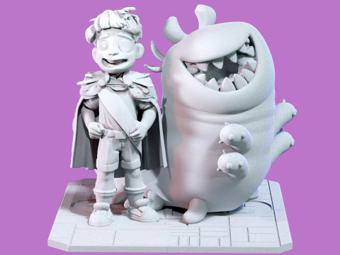 Elio and Glordon three poses Printable 3D-printmodel