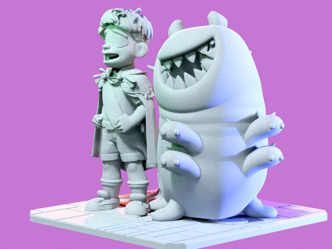 Elio and Glordon three poses Printable 3D-printmodel