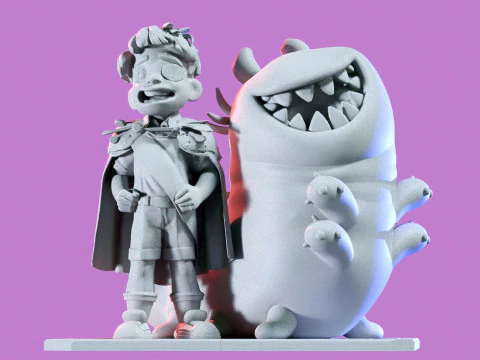 Elio and Glordon three poses Printable 3D Print Model