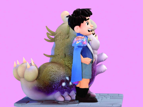 Elio and Glordon three poses Printable 3D-printmodel