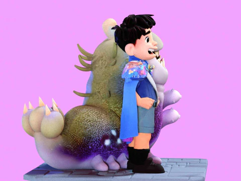 Elio and Glordon three poses Printable 3D Print Model