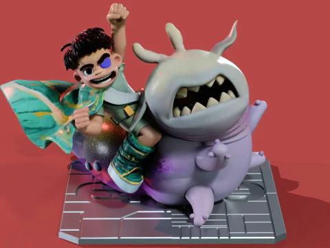 Elio and Glordon three poses Printable 3D Print Model