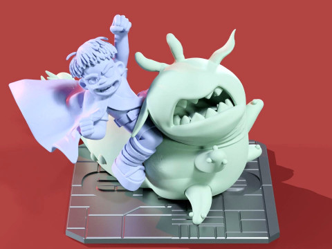 Elio and Glordon three poses Printable 3D-printmodel