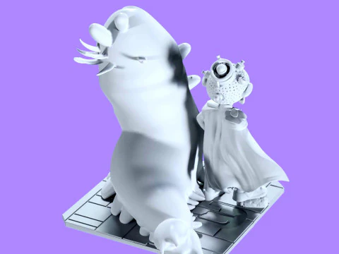 Elio and Glordon three poses Printable 3D Print Model