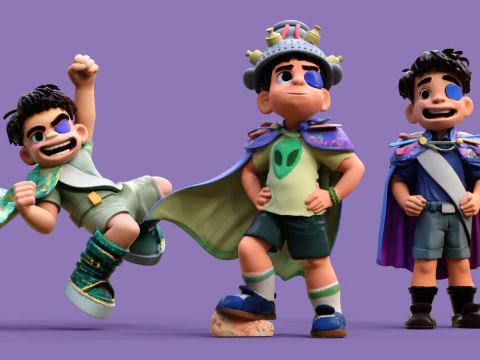 Elio and Glordon three poses Printable 3D Print Model