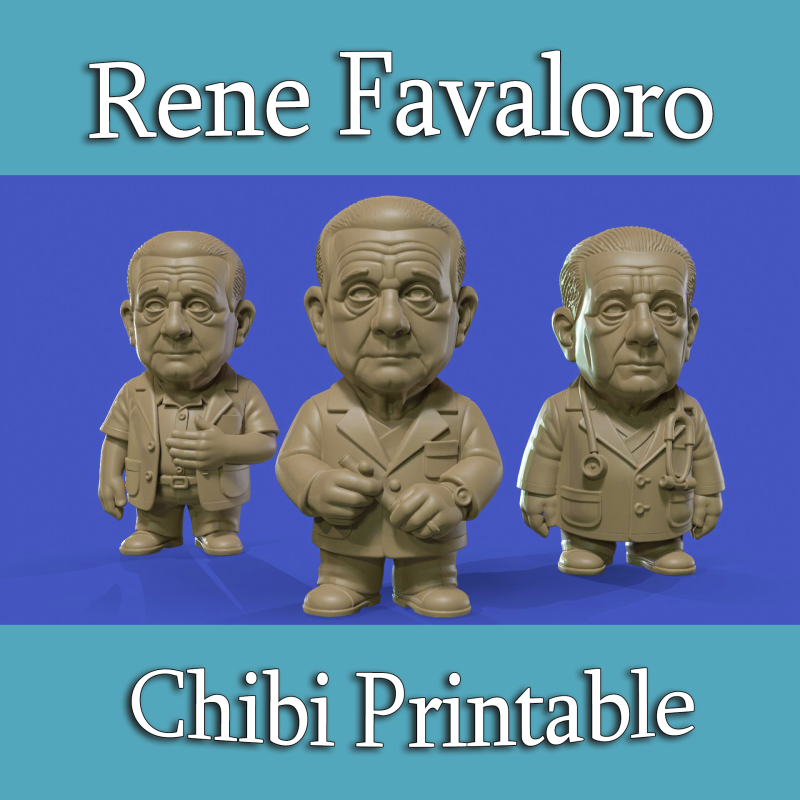 Dr Rene Favaloro Chibi Printable 3D Print Model .c4d .max .obj .3ds .fbx .stl .blend 
