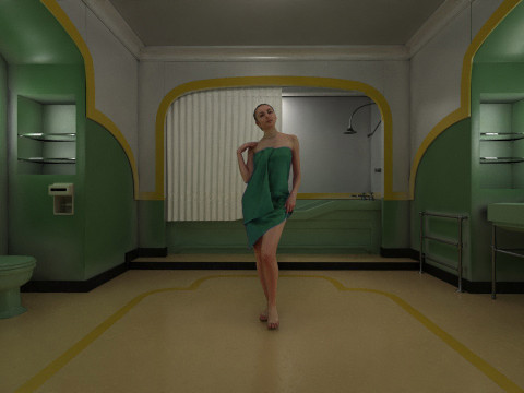 The Shining Green Bathroom Room 237 3Dモデル
