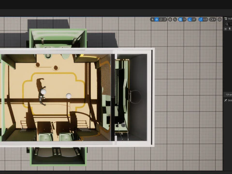 The Shining Green Bathroom Room 237 3D Model