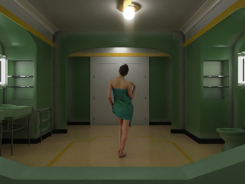 The Shining Green Bathroom Room 237 3Dモデル