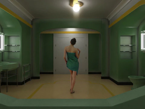The Shining Green Bathroom Room 237 3D Model