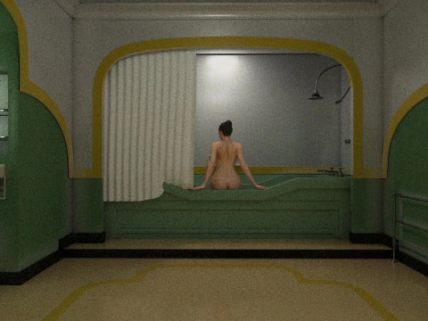 The Shining Green Bathroom Room 237 3D Model