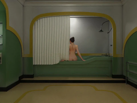 The Shining Green Bathroom Room 237 3D Model
