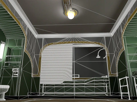 The Shining Green Bathroom Room 237 3D Model