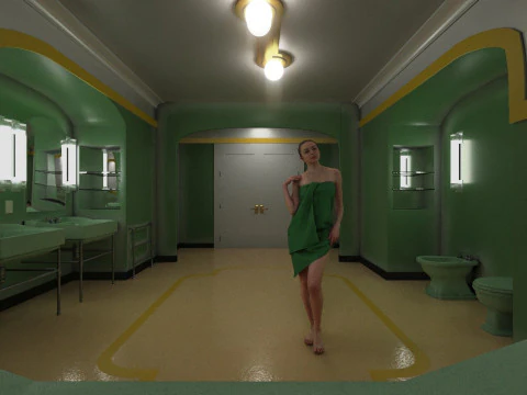 The Shining Green Bathroom Room 237 3D Model