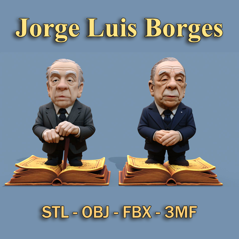 Jorge Luis Borges Chibi 3D Print Model .c4d .max .obj .3ds .fbx .stl .blend