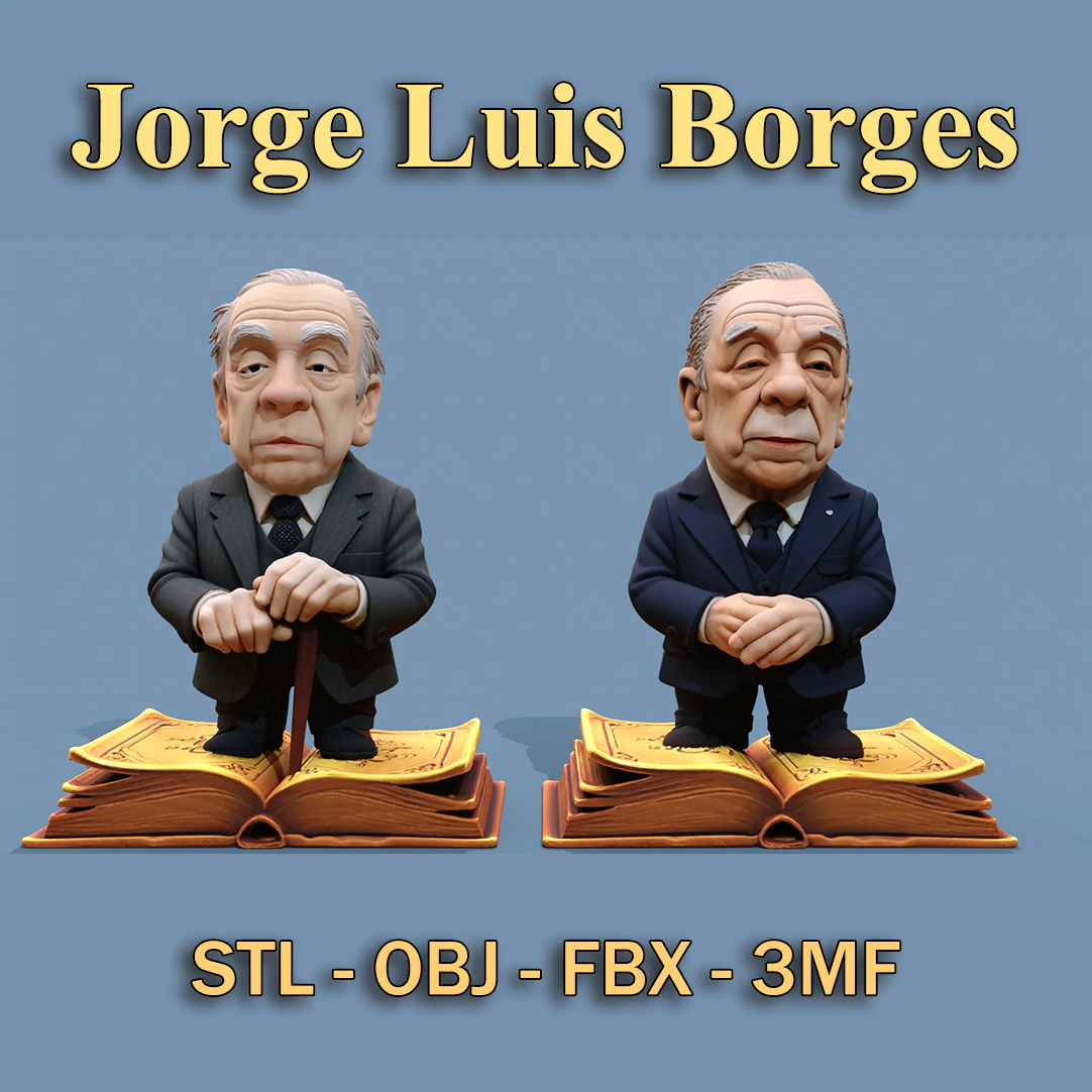 Jorge Luis Borges Chibi 3D Print Model .c4d .max .obj .3ds .fbx .stl .blend 
