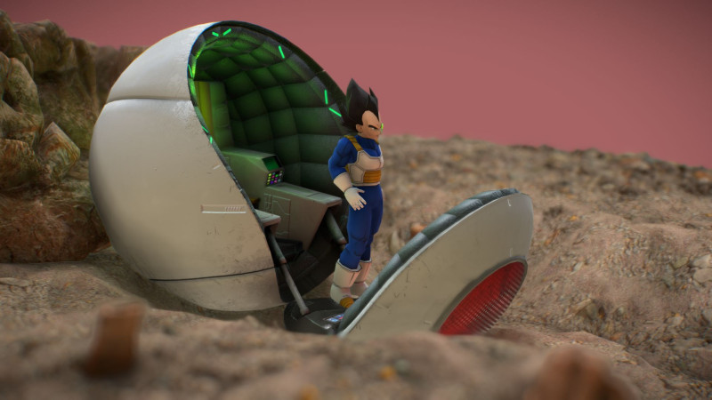 Vegeta Saiyan Attack Ball Renderable fan art 3D मॉडल .c4d .max .obj .3ds .fbx .stl .blend