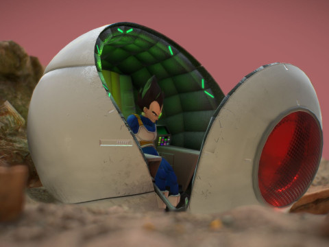 Vegeta Saiyan Attack Ball Renderable fan art 3D मॉडल