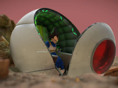 Vegeta Saiyan Attack Ball Renderable fan art 3D Model