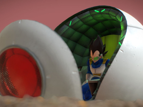 Vegeta Saiyan Attack Ball Renderable fan art 3D मॉडल