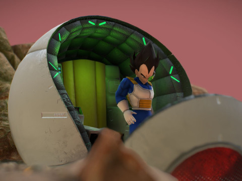 Vegeta Saiyan Attack Ball Renderable fan art 3D मॉडल