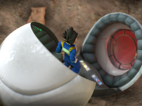 Vegeta Saiyan Attack Ball Renderable fan art 3D मॉडल