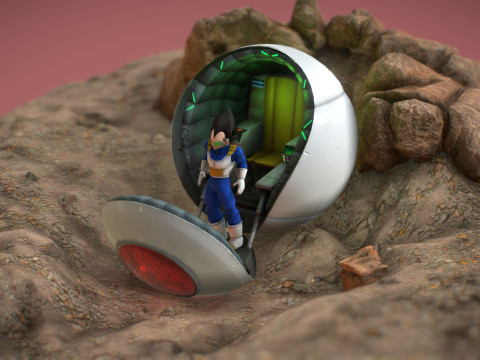 Vegeta Saiyan Attack Ball Renderable fan art 3D मॉडल