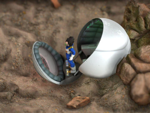 Vegeta Saiyan Attack Ball Renderable fan art 3D Model