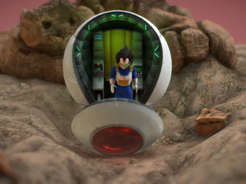 Vegeta Saiyan Attack Ball Renderable fan art 3D Model