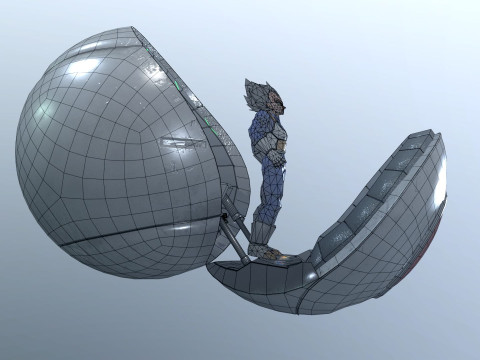 Vegeta Saiyan Attack Ball Renderable fan art 3D मॉडल