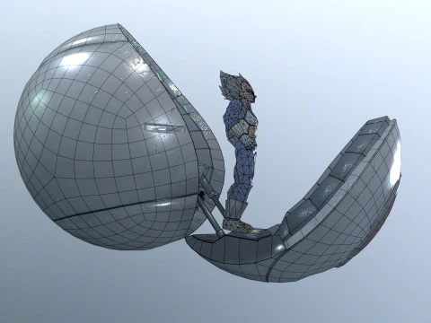 Vegeta Saiyan Attack Ball Renderable fan art 3D Model