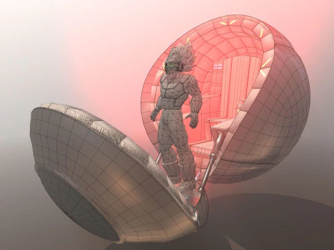 Vegeta Saiyan Attack Ball Renderable fan art 3D Model